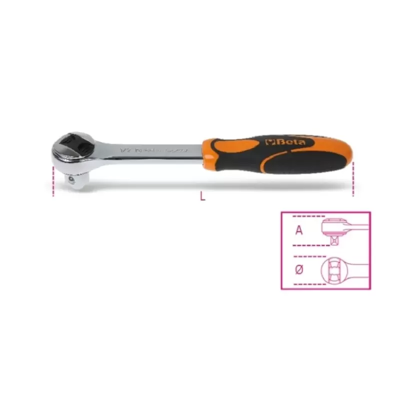 1/2” drive reversible ratchet, 72 teeth