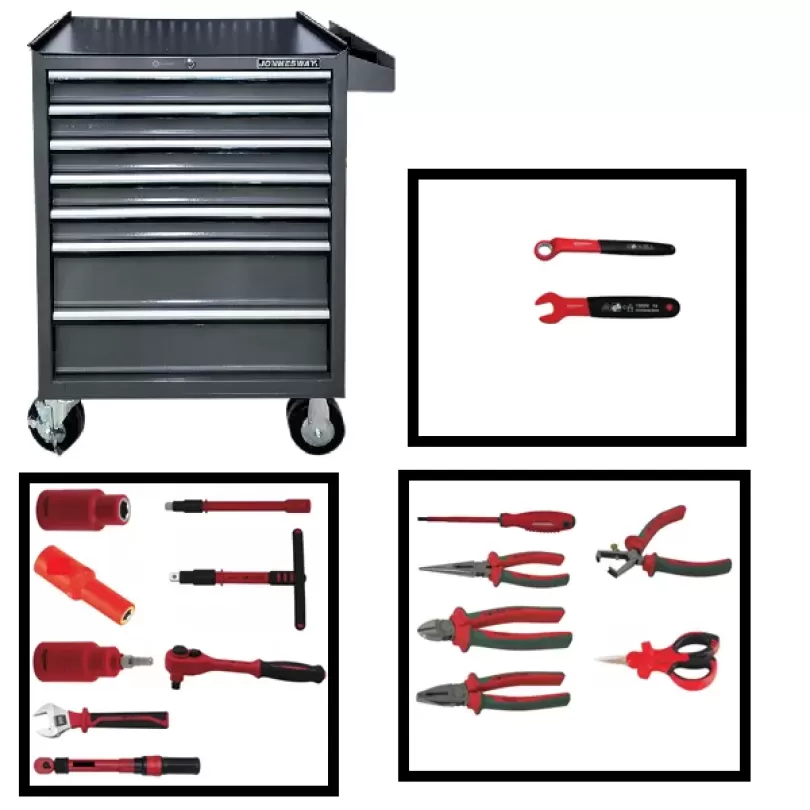 7-compartment tool cabinet, 99 insulated parts