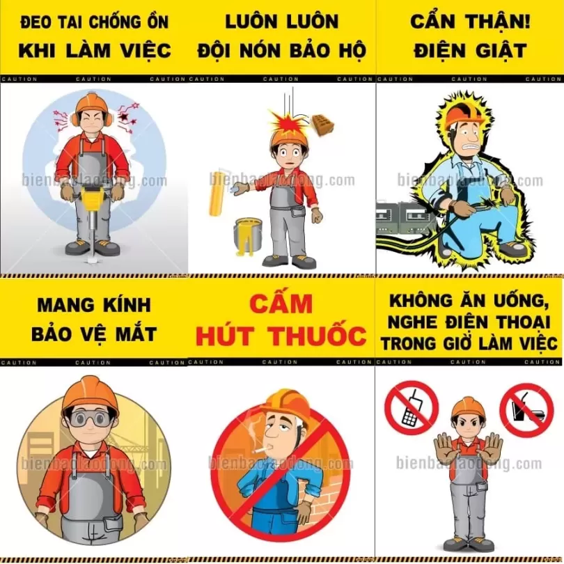 Signs about labor safety
